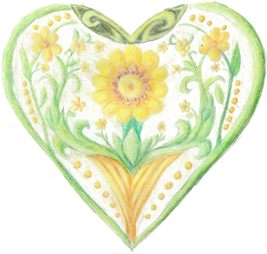Week One heart by Dianna Thomas: a sunflower heart