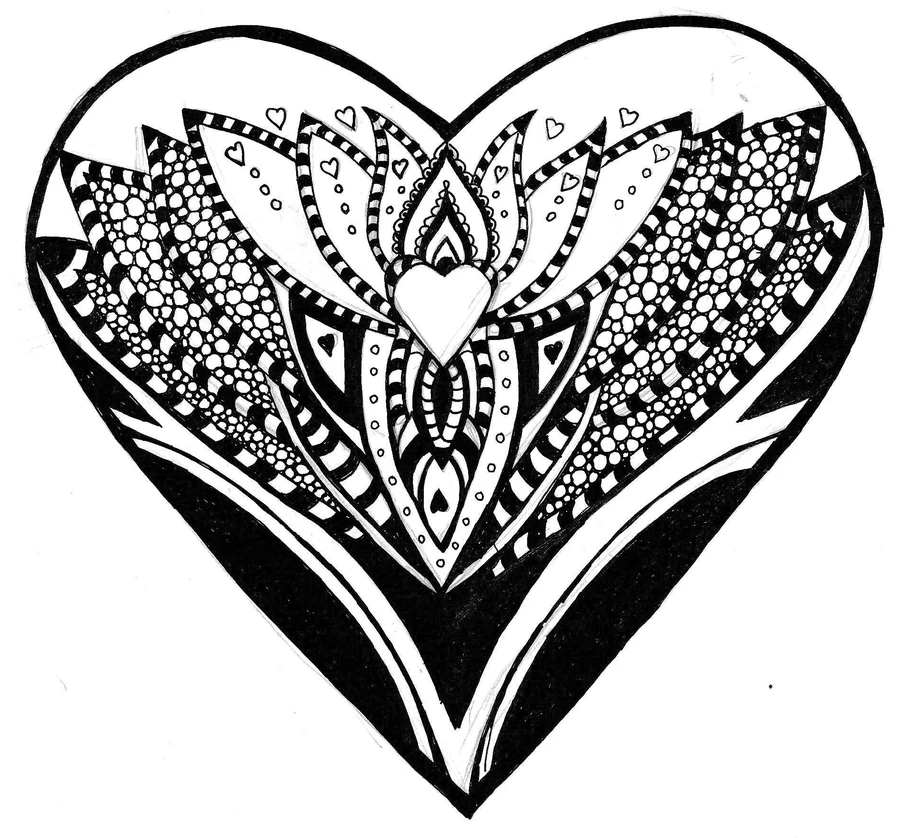 Black ink heart